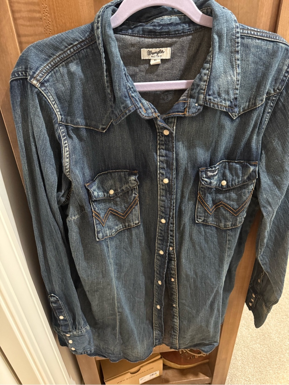 Wrangler back at the ranch denim shirt XL